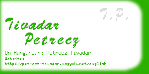 tivadar petrecz business card